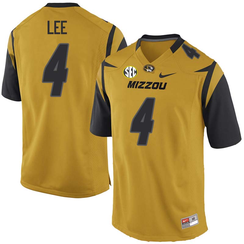 Men #4 Brandon Lee Missouri Tigers College Football Jerseys Sale-Yellow - Click Image to Close